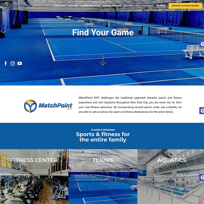 Match Point website by Kashif Ali